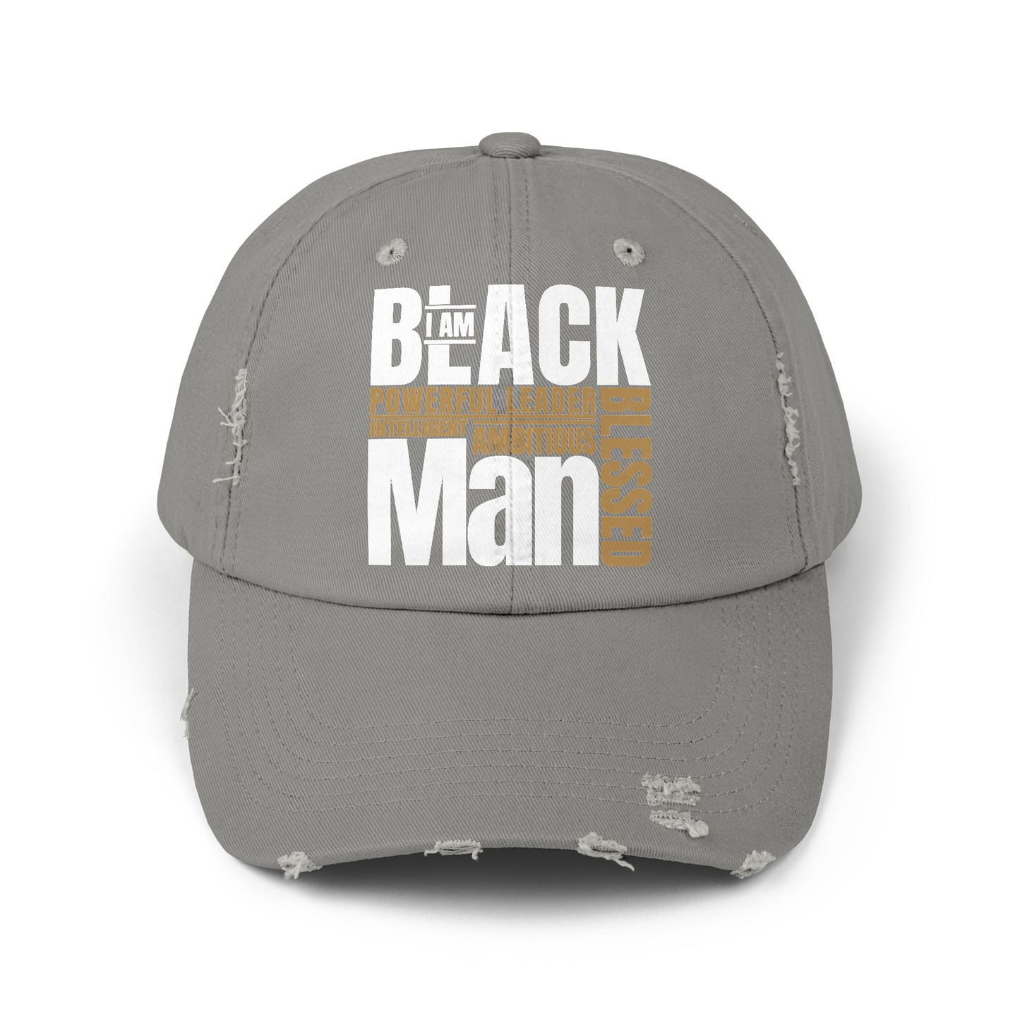 I Am Black Man  Distressed Cap