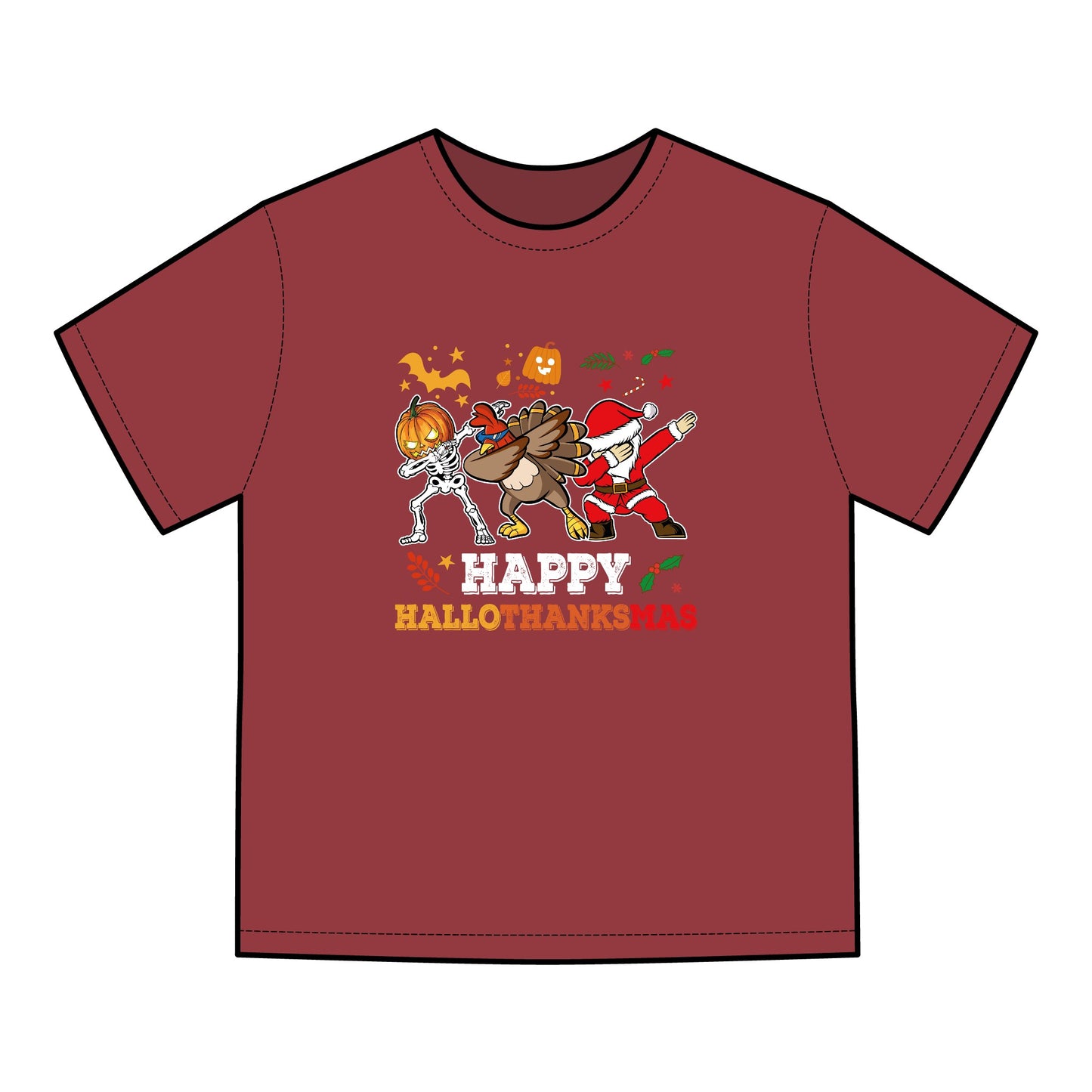 T-Shirt - Happy Hallothanksmas Unisex ComfortWash® Garment-Dyed Tee