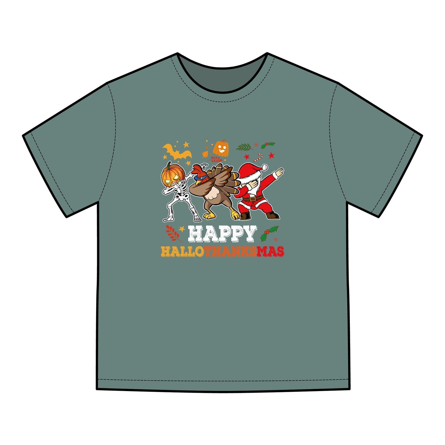 T-Shirt - Happy Hallothanksmas Unisex ComfortWash® Garment-Dyed Tee