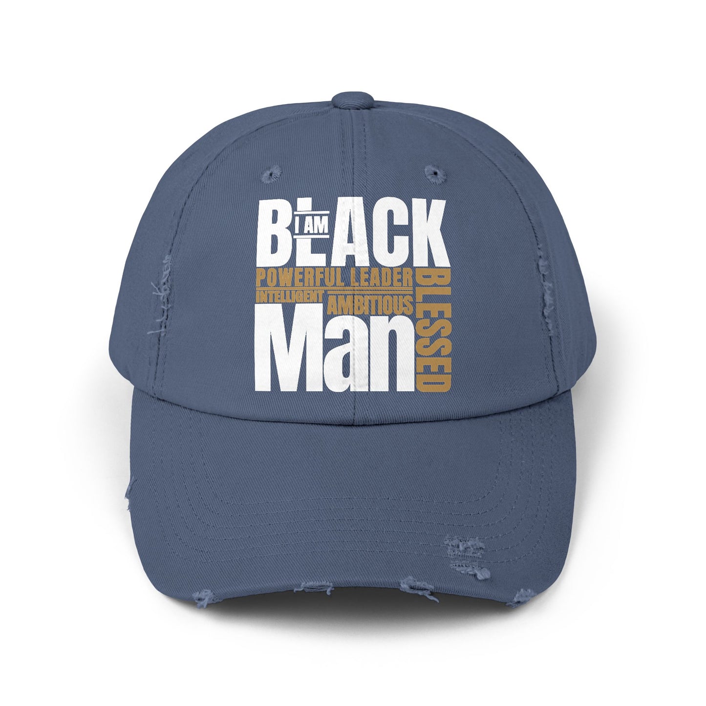 I Am Black Man  Distressed Cap